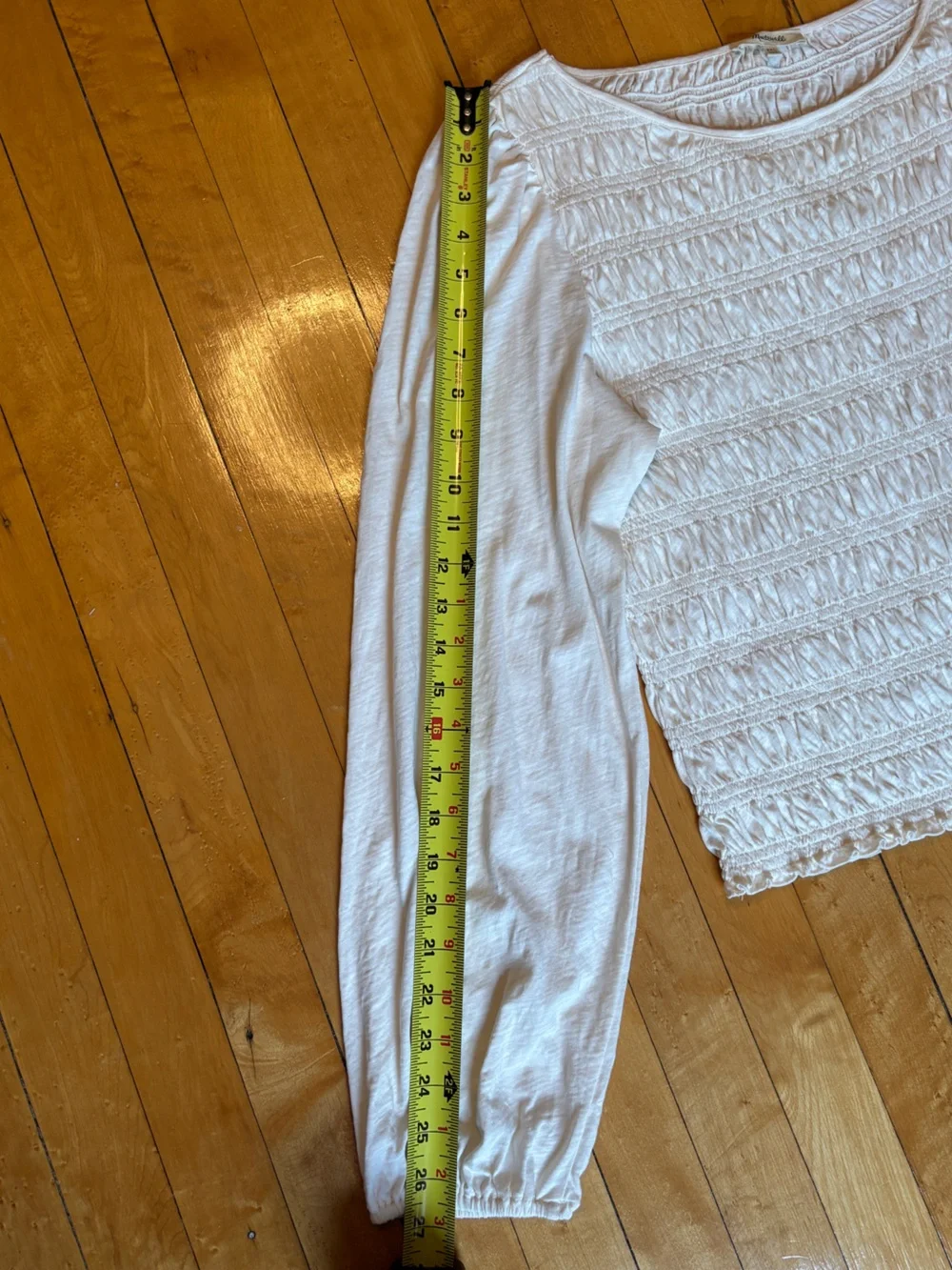 EUC Madewell Smocked Boatneck Top | Vintage Ivory, 100% Cotton, Women’s Plus XXL